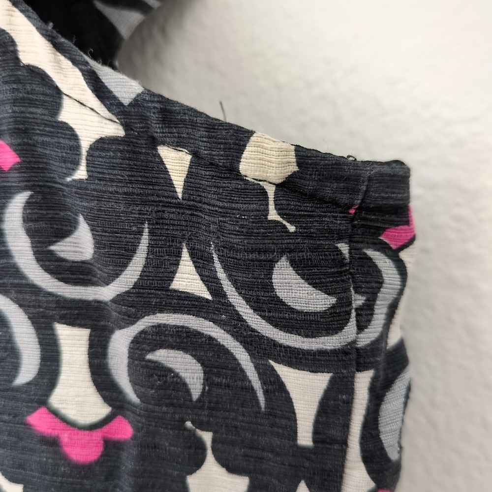 Willi Smith Bolero Jacket SZ L Silk Black White‎ Pink Grey Pattern Buttons Short - Picture 5 of 6